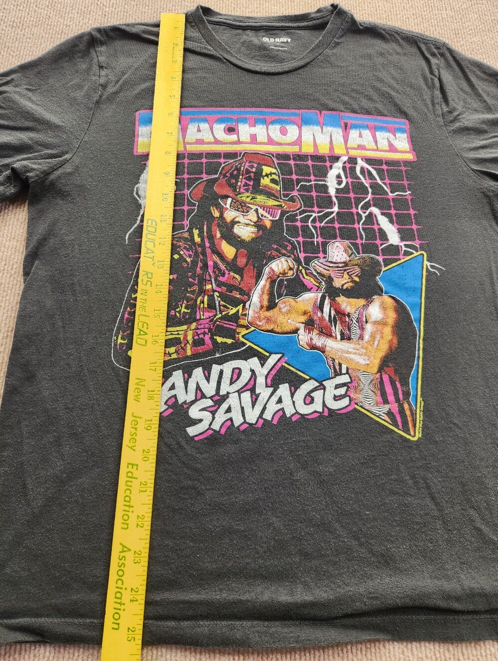 Old Navy Macho Man Randy Savage WWE Graphic T-Shirt Black Men's Size M - Picture 5 of 7